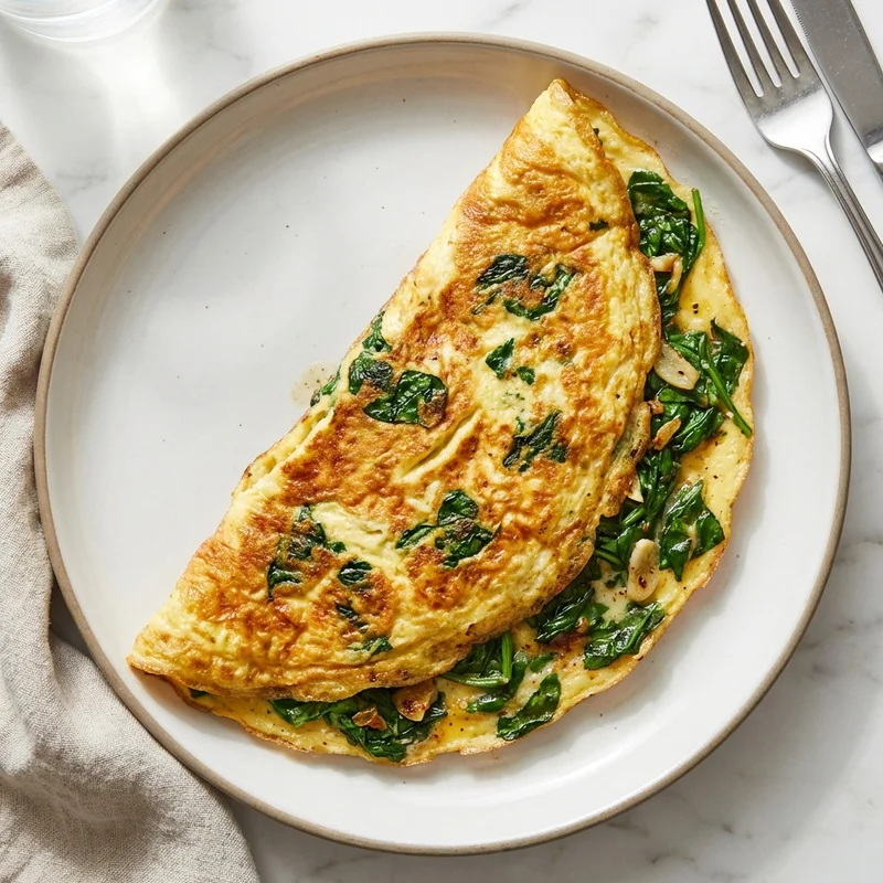 Omelette aux épinards