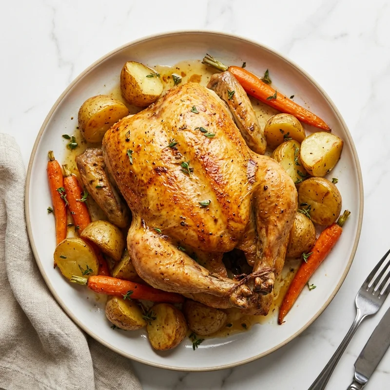 Poulet rôti aux légumes