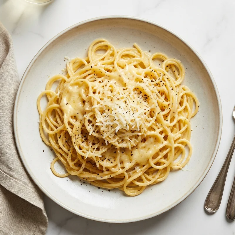 Spaghettis au gruyère râpé