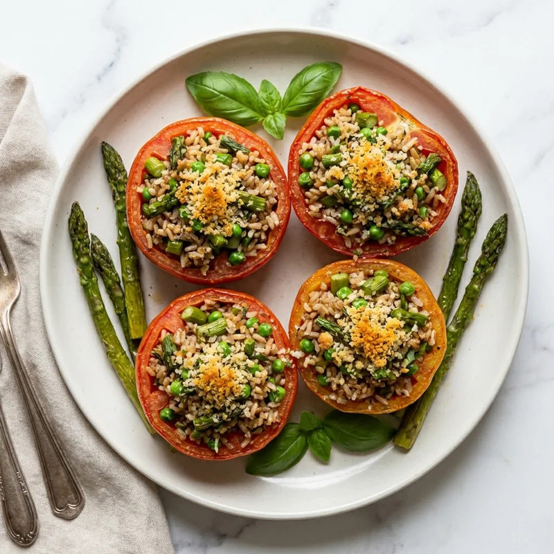 Tomates farcies au riz et légumes