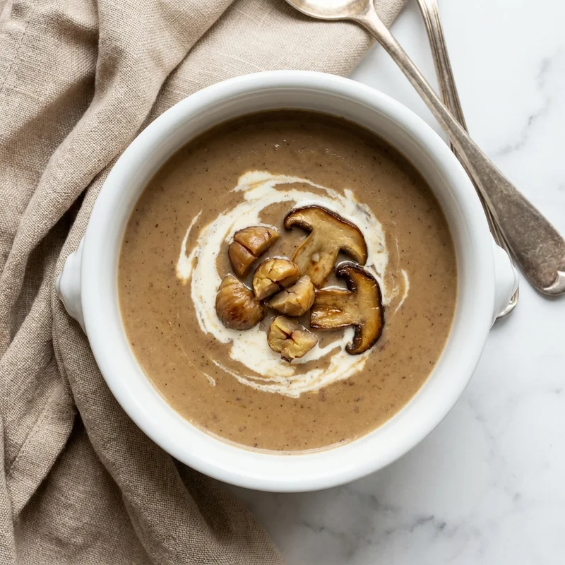 Velouté de champignons aux châtaignes