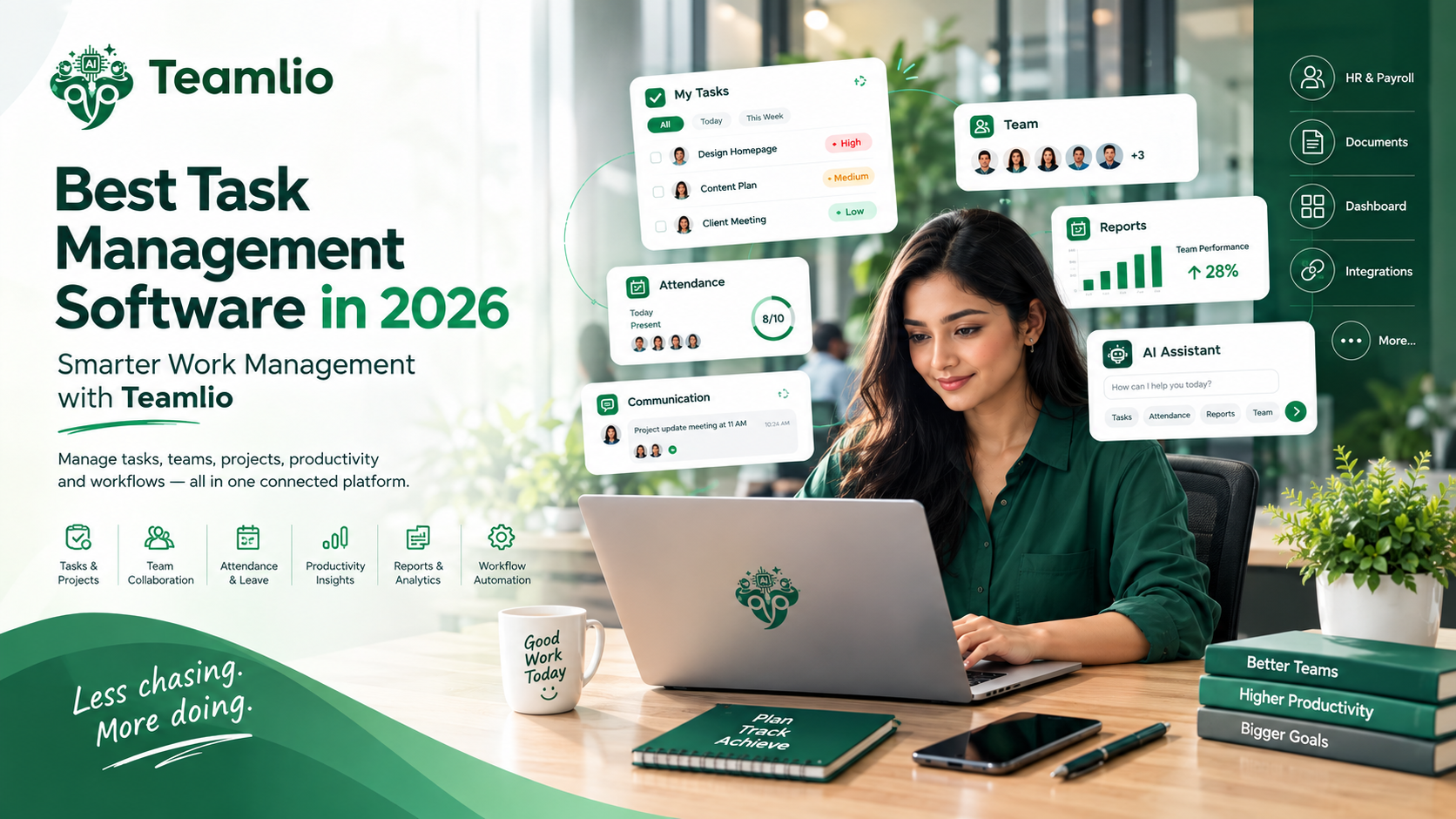 Best Task Management Software in 2026 by Teamlio for smarter work management, team collaboration, productivity, task tracking, workflow automation, and business reporting.