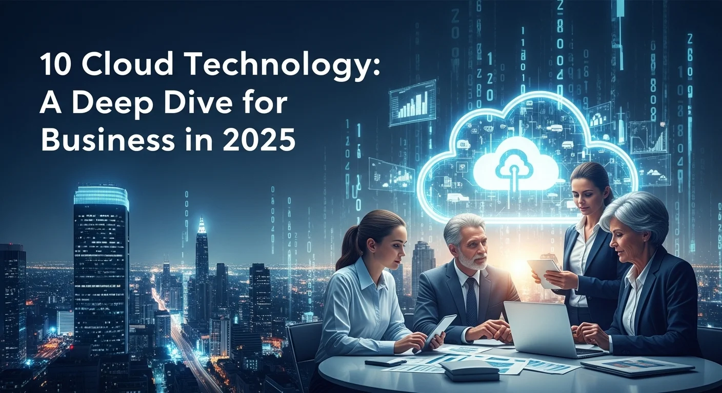 Business technology with innovation and digital resources to discover 10 Cloud