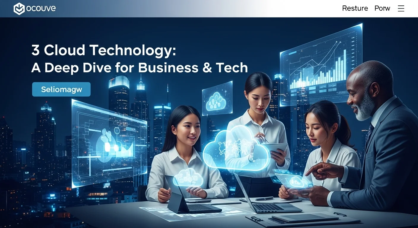 Business technology with innovation and digital resources to discover 3 Cloud