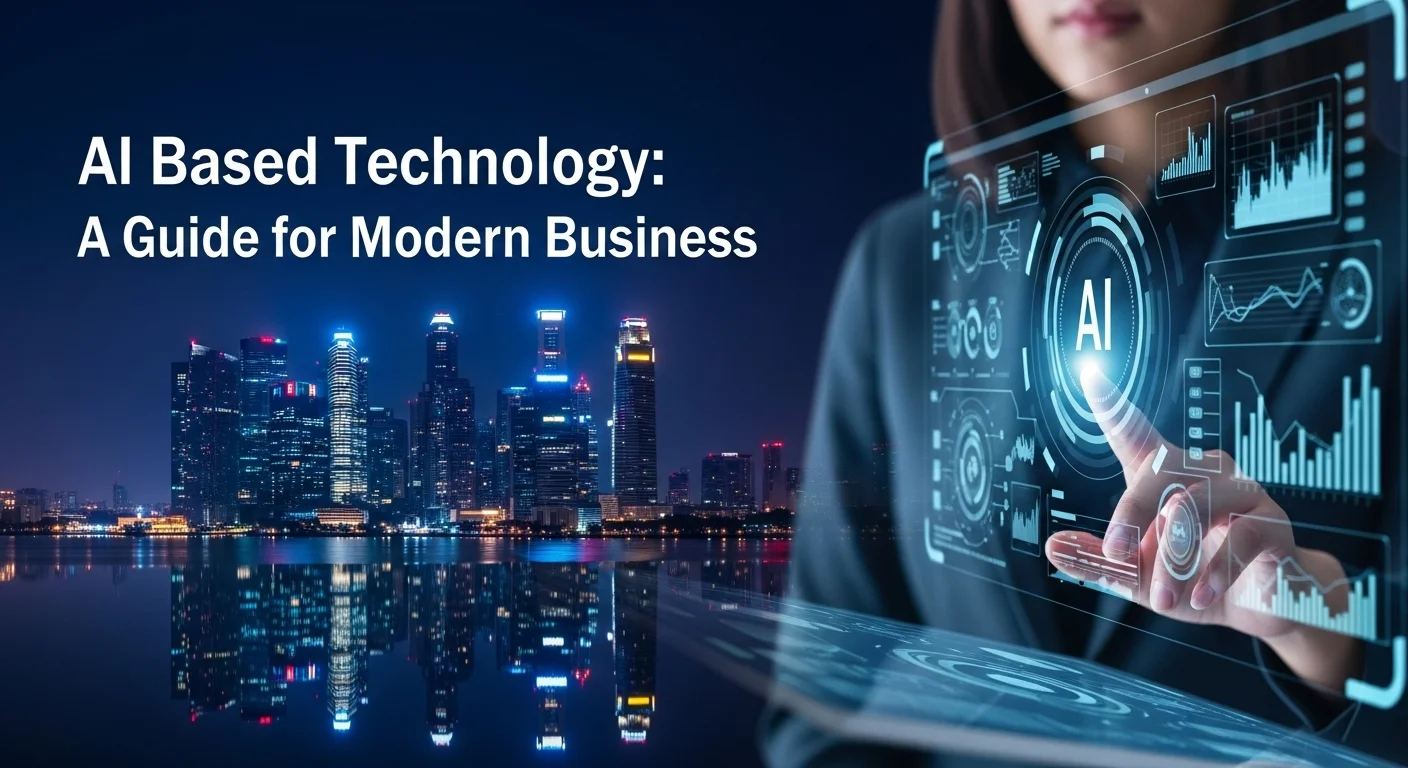 Business technology with innovation and digital resources to discover Ai Based
