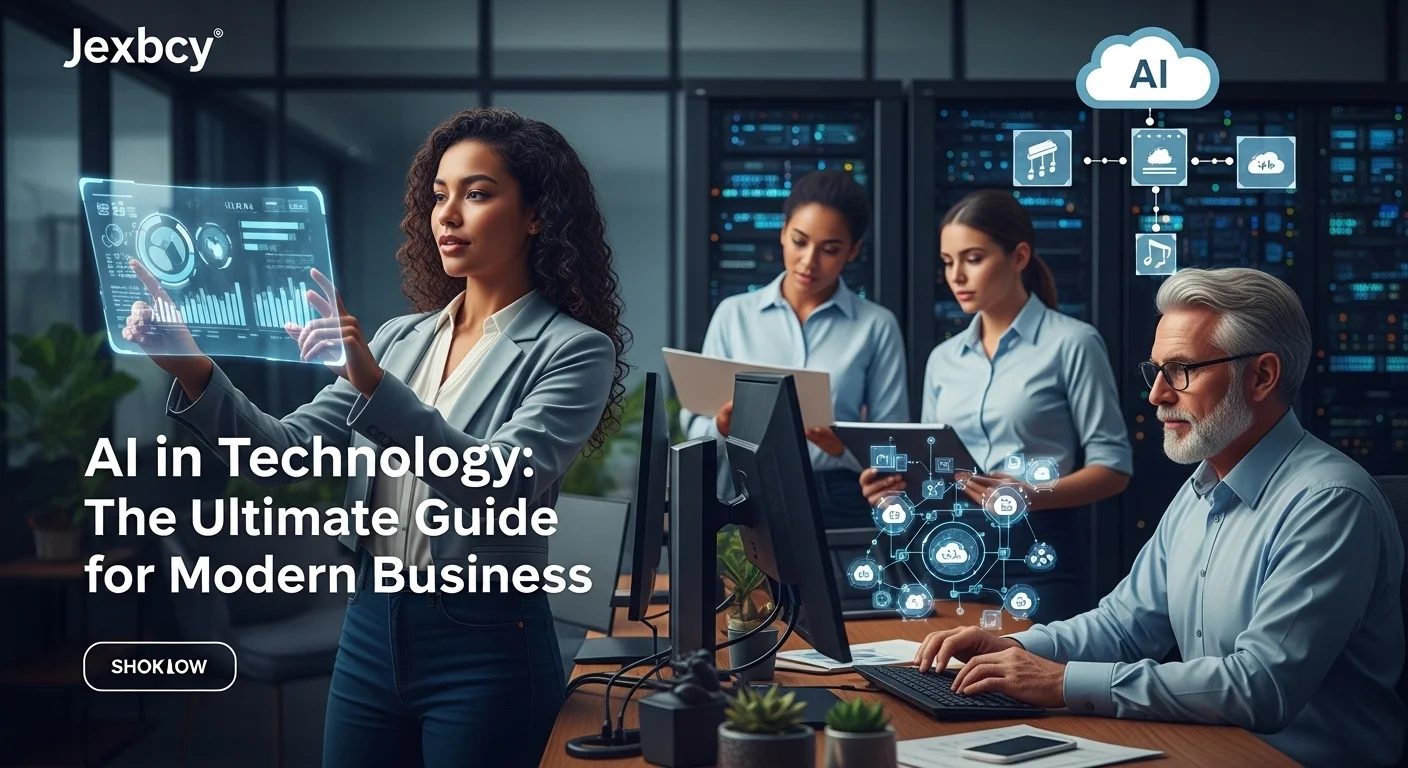 Business technology with innovation and digital resources to discover Ai