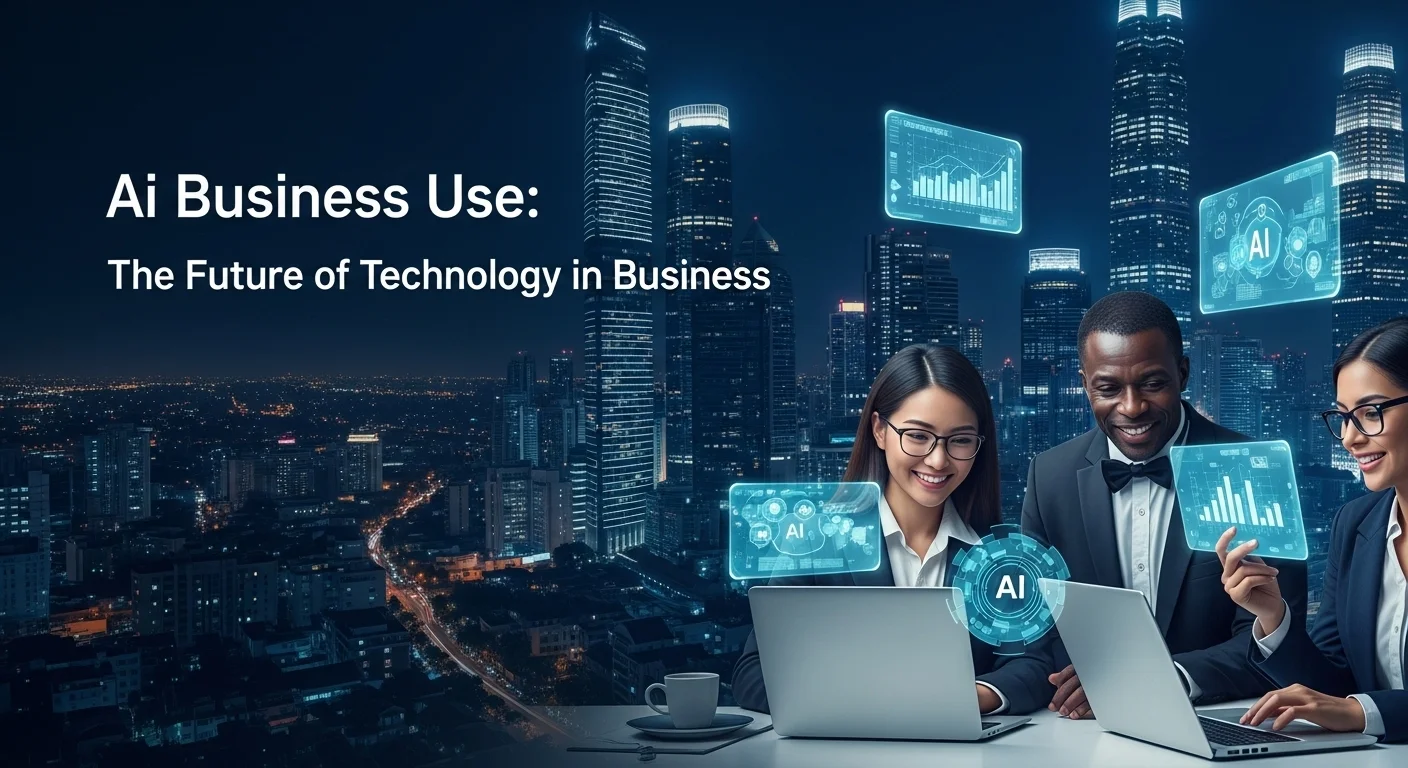 Modern technology landscape with business elements and tech solutions for Ai Business Use