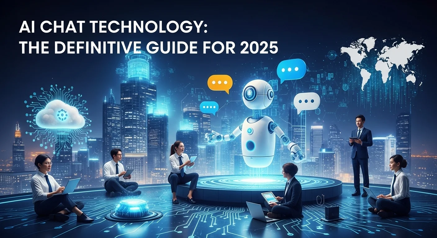 Modern technology landscape with business elements and tech solutions for Ai Chat