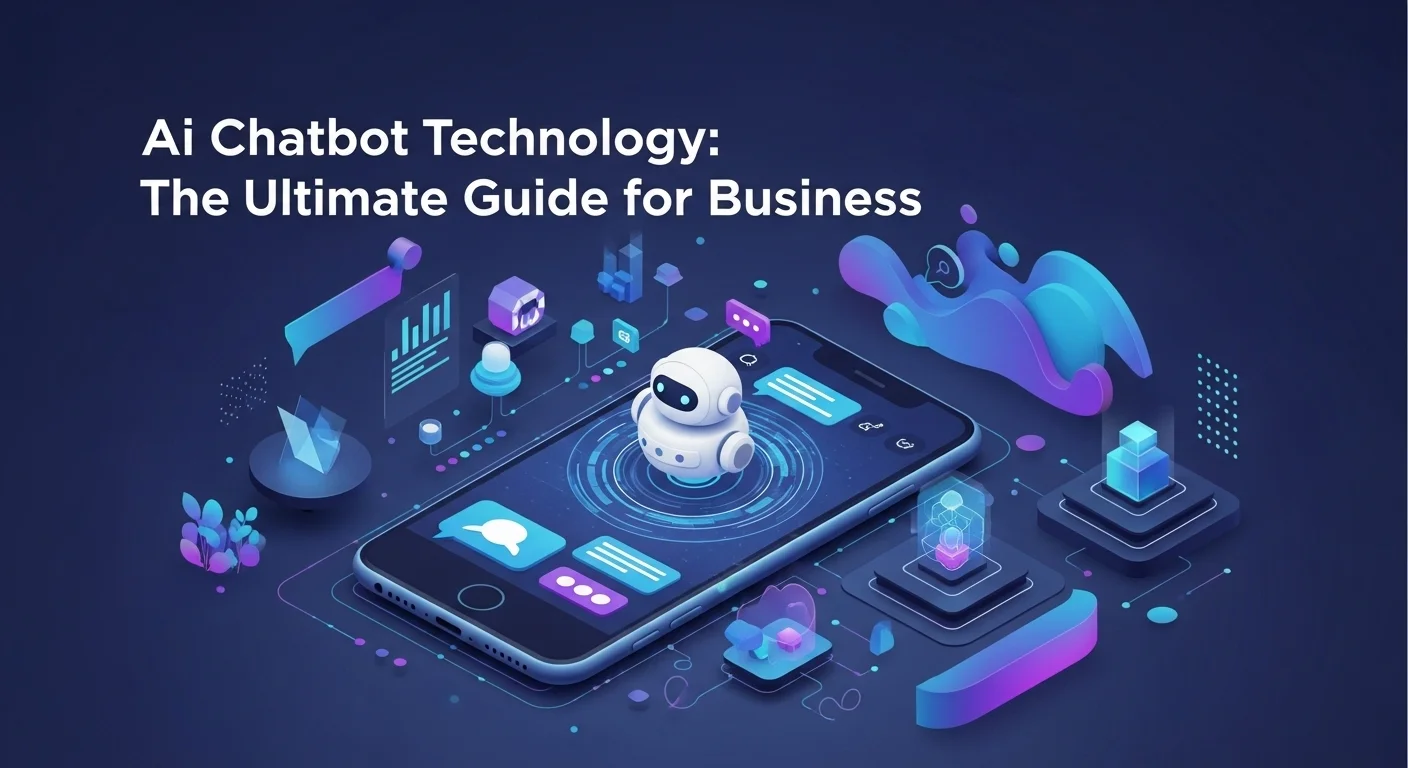 Modern technology landscape with business elements and tech solutions for Ai Chatbot