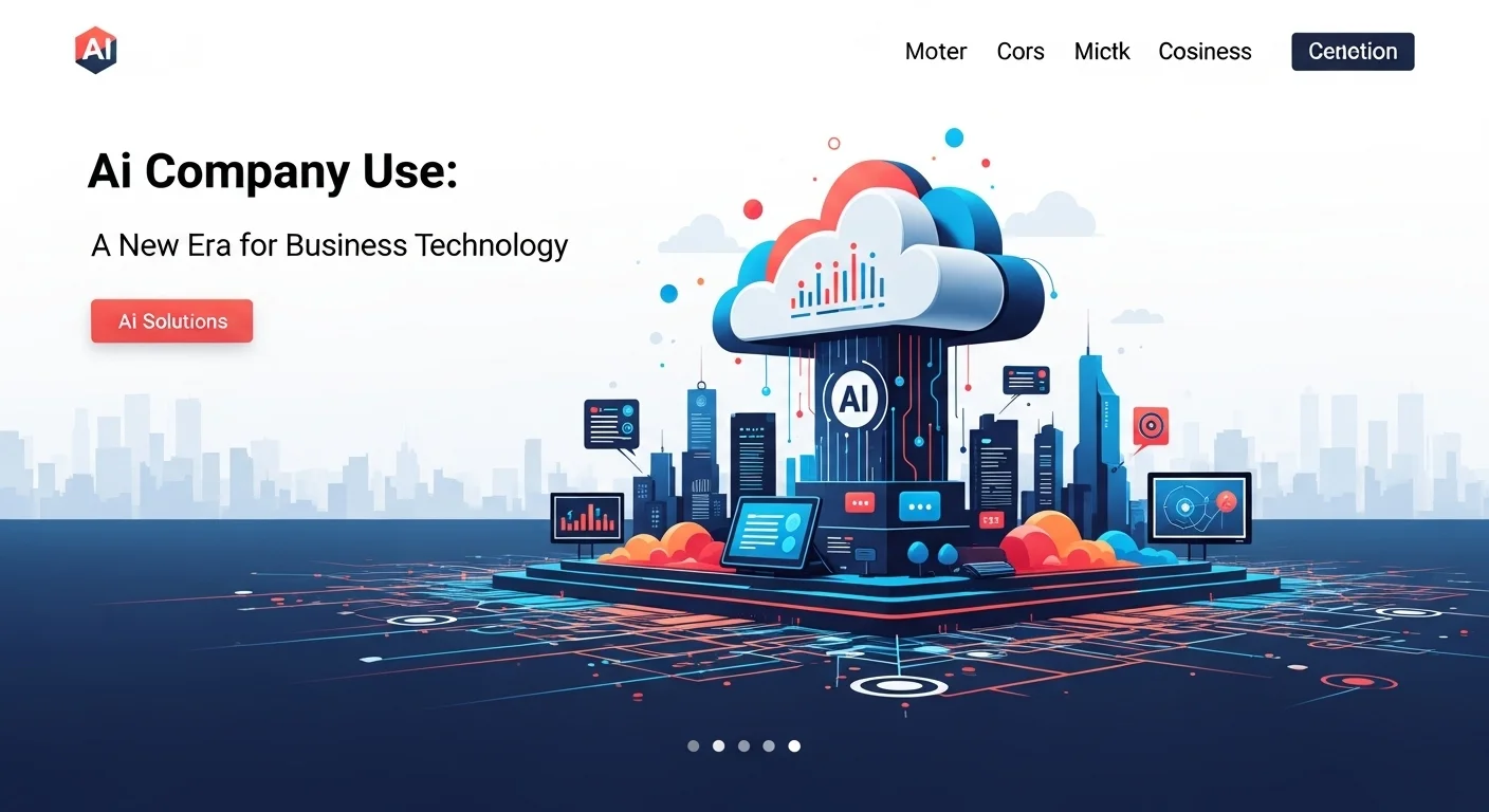 Modern technology landscape with business elements and tech solutions for Ai Company Use