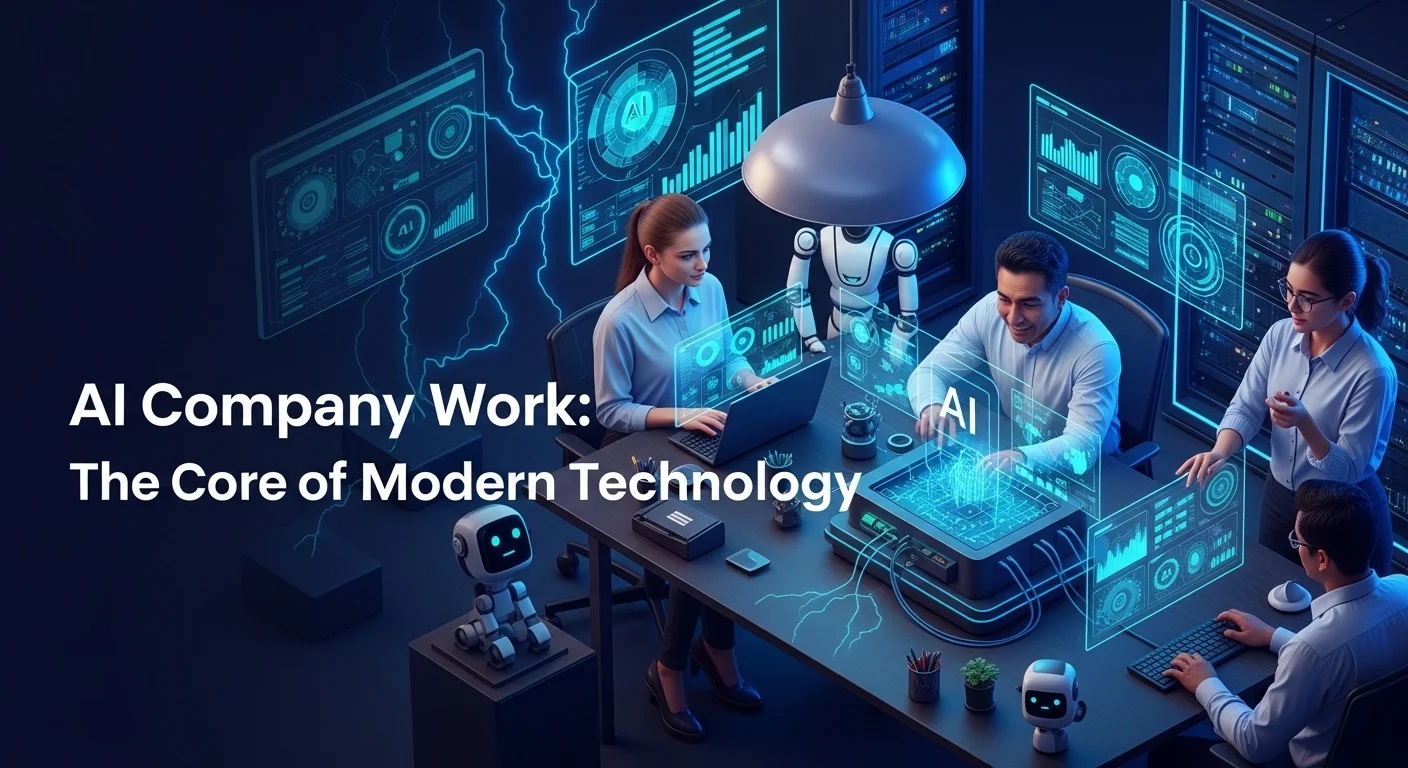 Business technology with innovation and digital resources to discover Ai Company Work