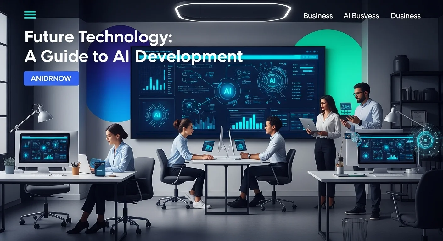 Business technology with innovation and digital resources to discover Ai Development