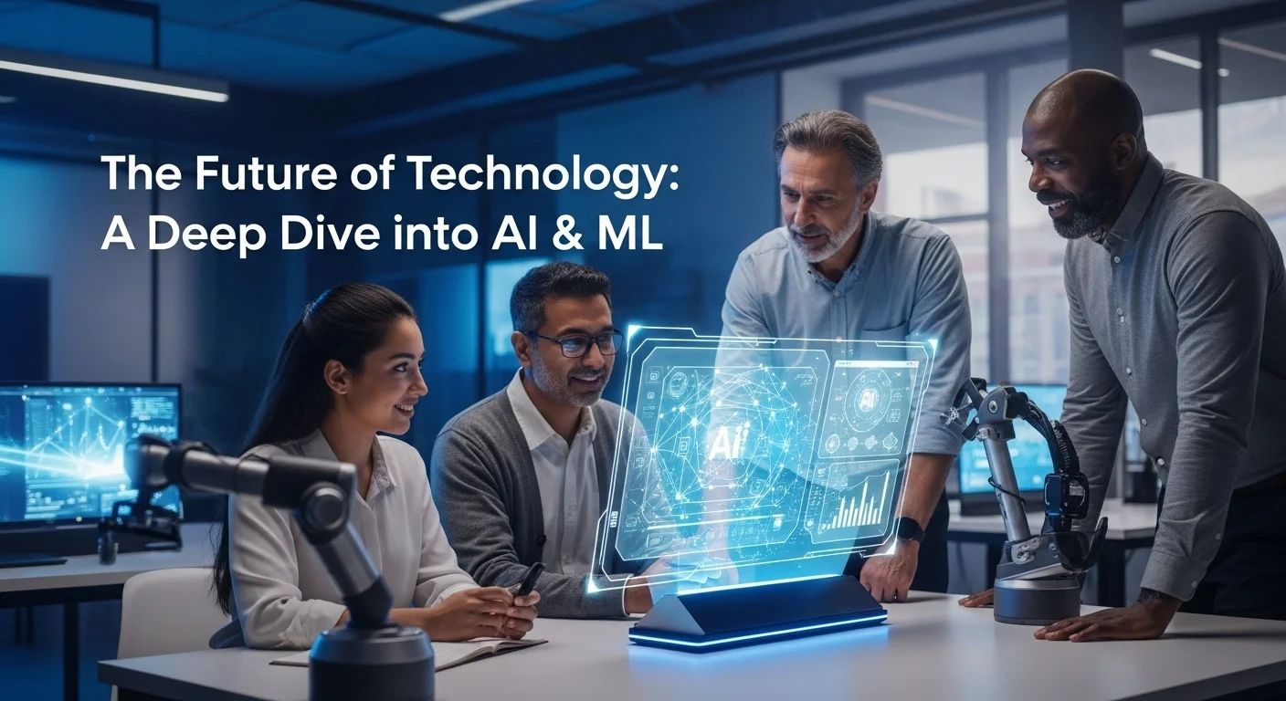 Business technology with innovation and digital resources to discover Ai Ml