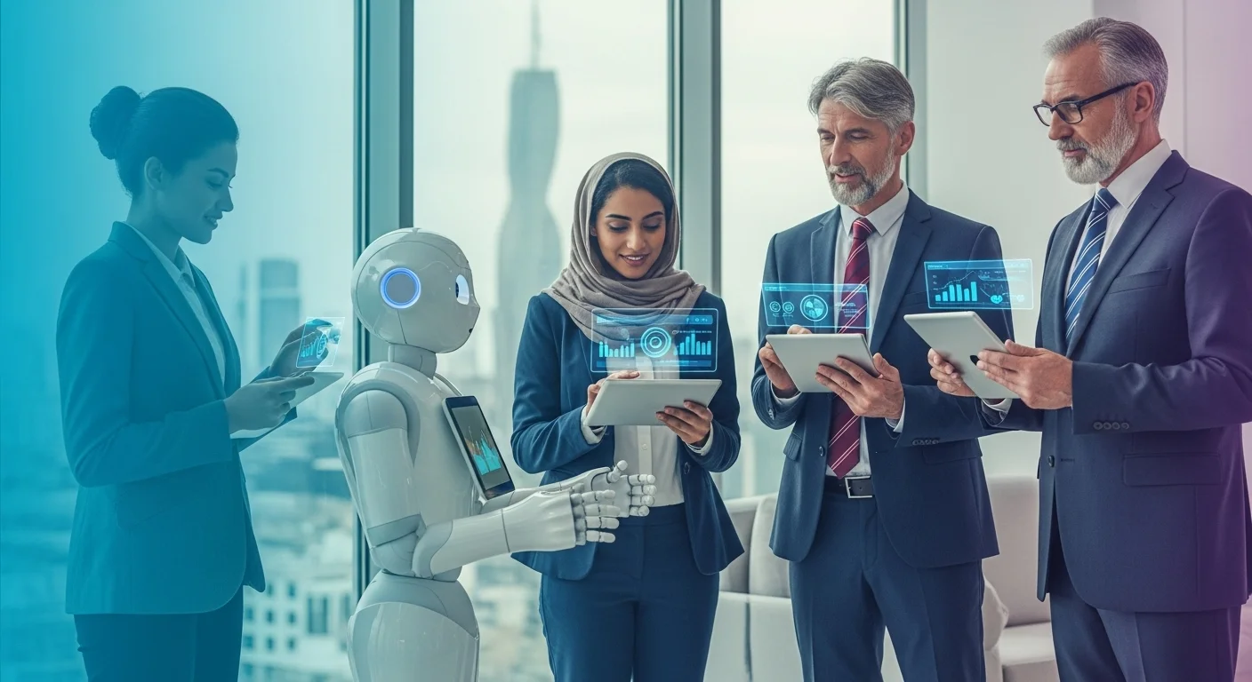 Business technology with innovation and digital resources to discover Ai Robots