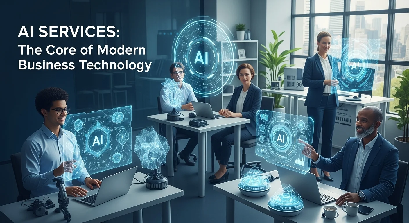 Business technology with innovation and digital resources to discover Ai Services