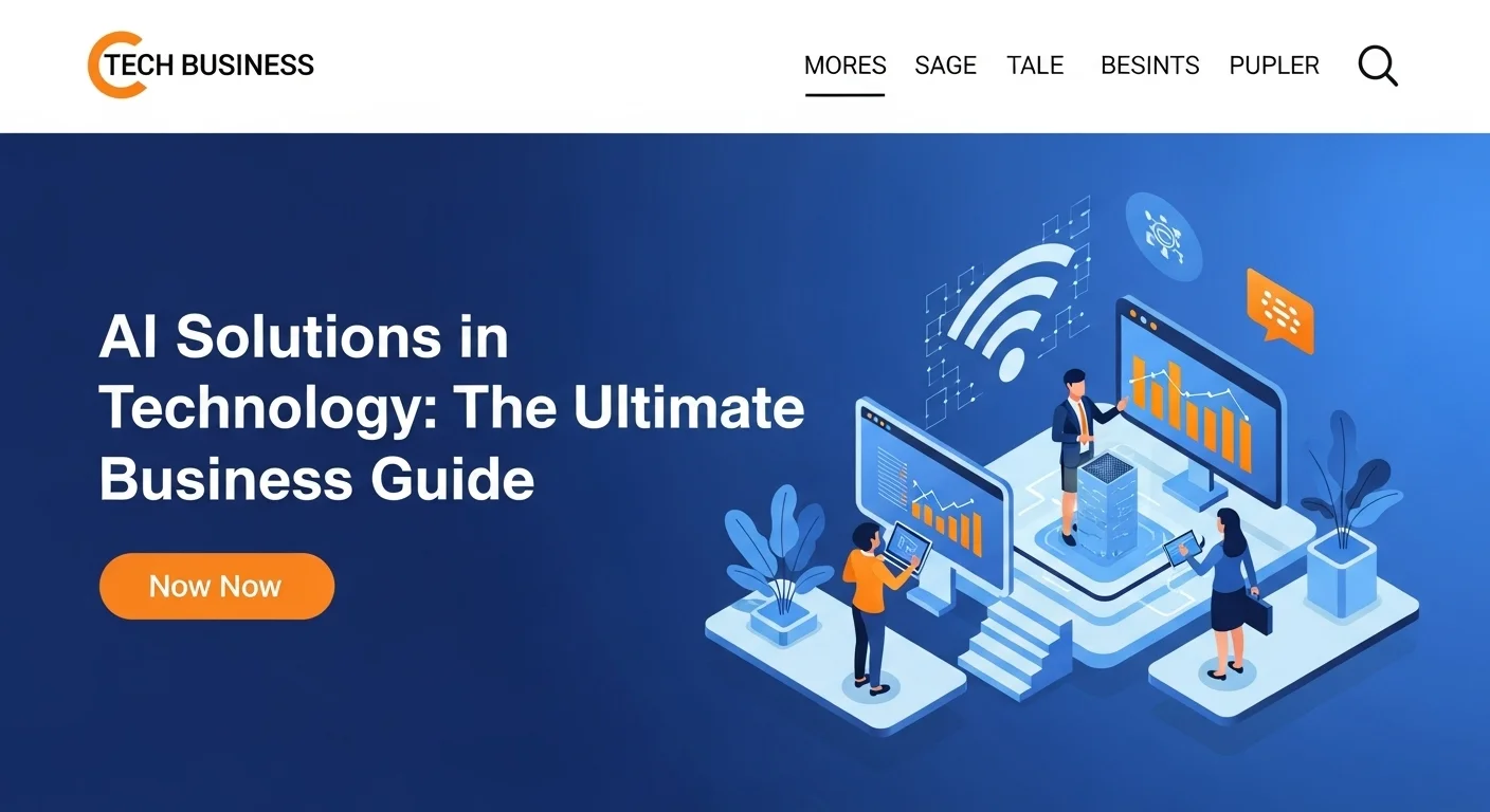 Modern technology landscape with business elements and tech solutions for Ai Solutions