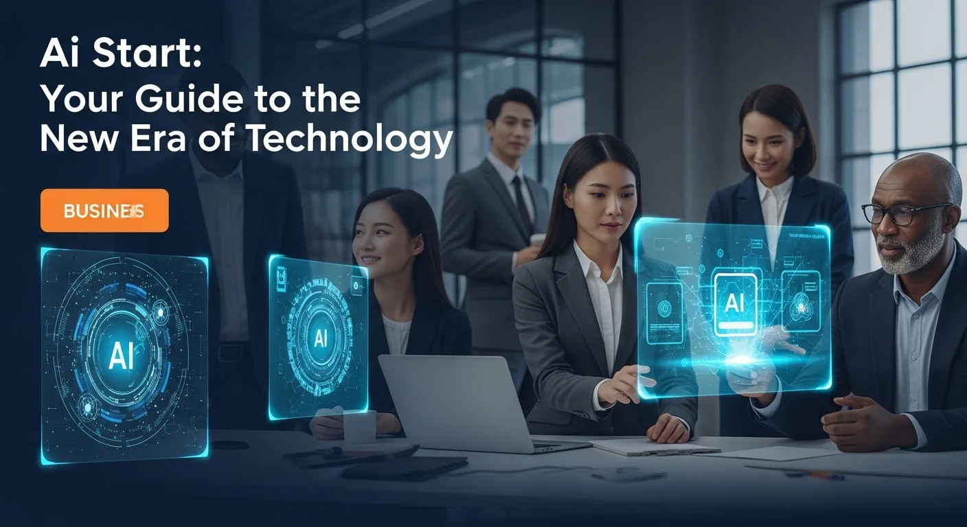 Business technology with innovation and digital resources to discover Ai Start
