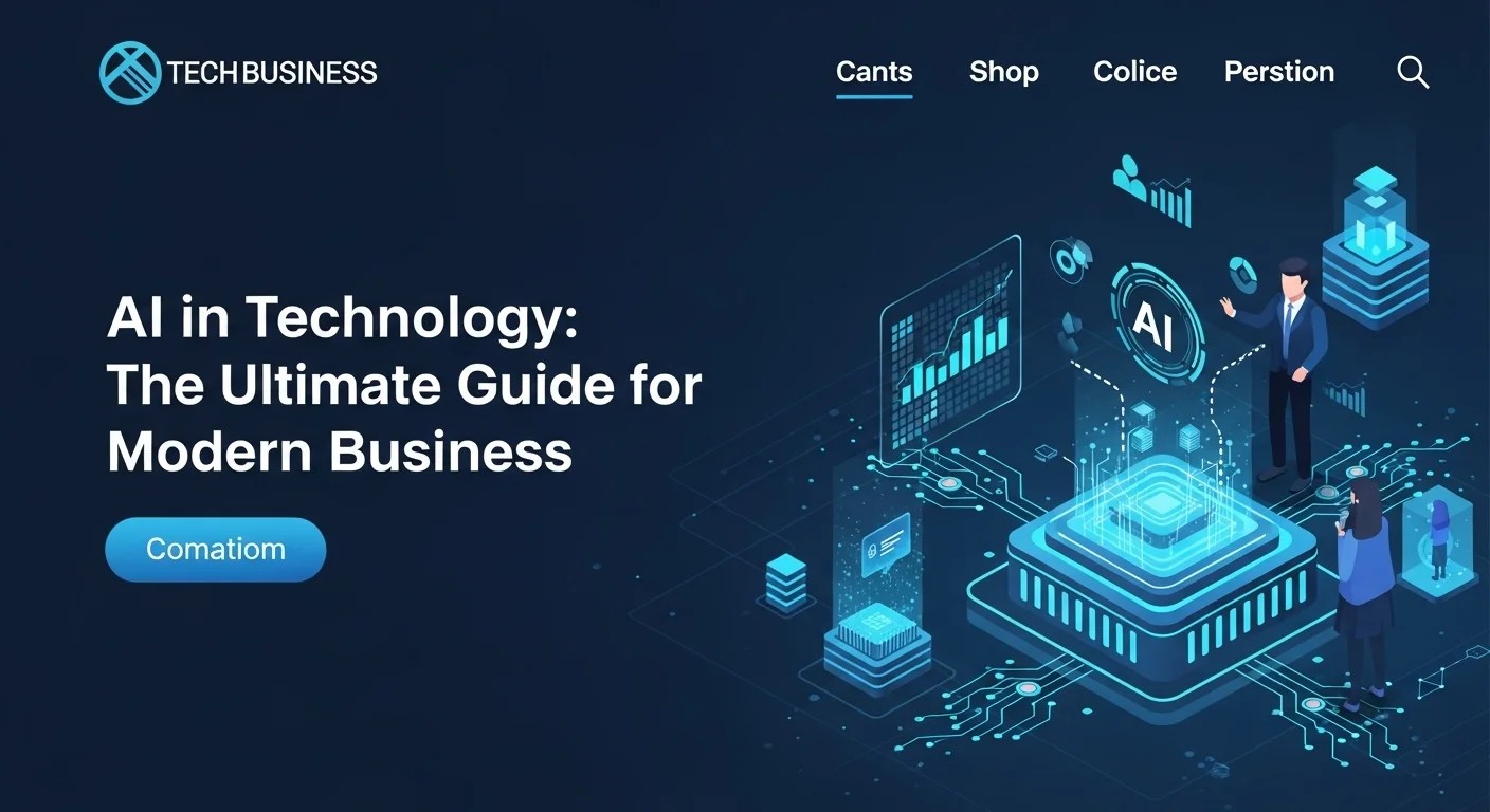 Modern technology landscape with business elements and tech solutions for Ai