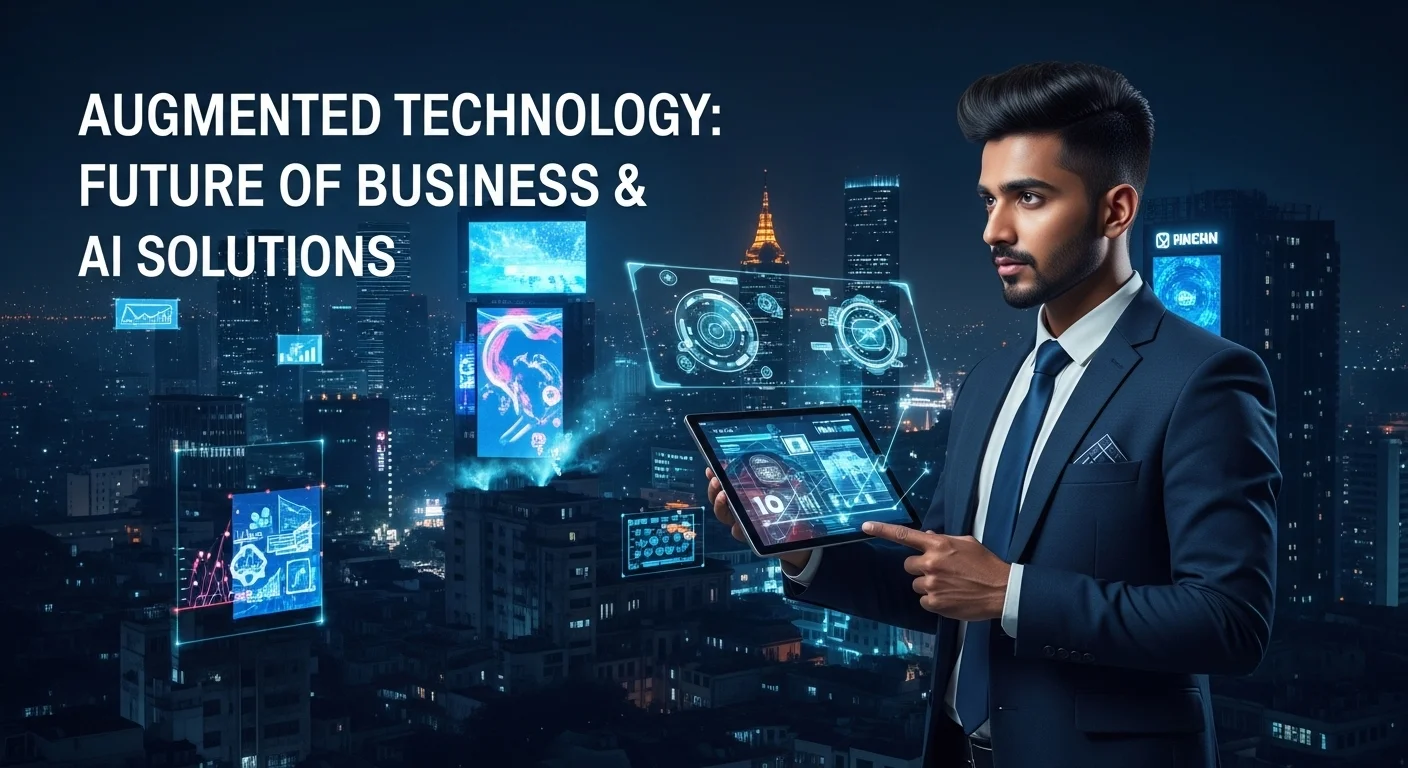 Business technology with innovation and digital resources to discover Augmented