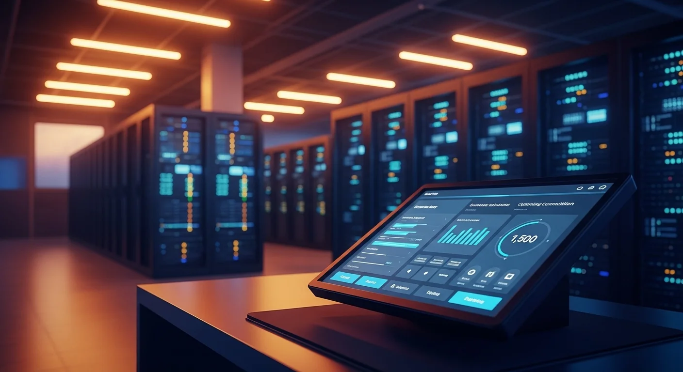 Modern technology landscape with business elements and tech solutions for Automatic Light