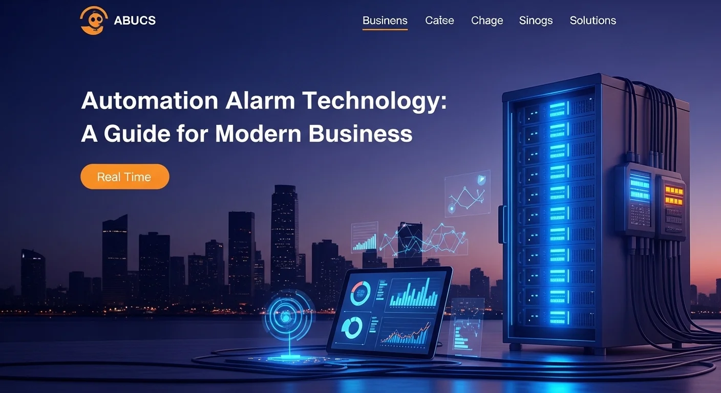 Modern technology landscape with business elements and tech solutions for Automation Alarm