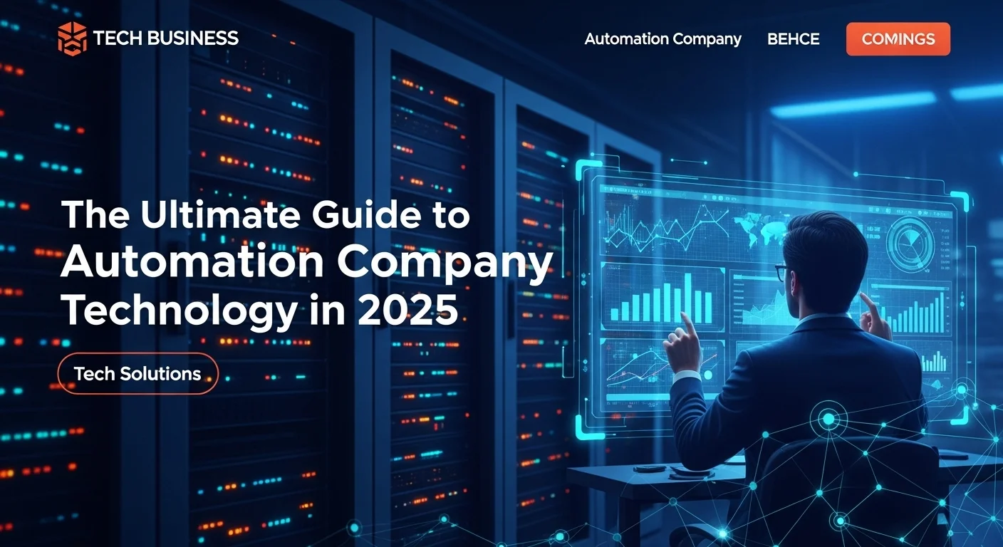 Modern technology landscape with business elements and tech solutions for Automation Company