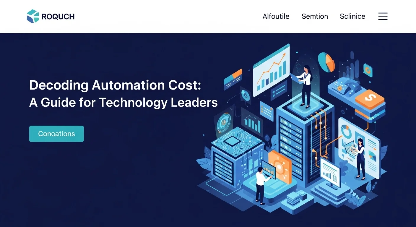 Modern technology landscape with business elements and tech solutions for Automation Cost