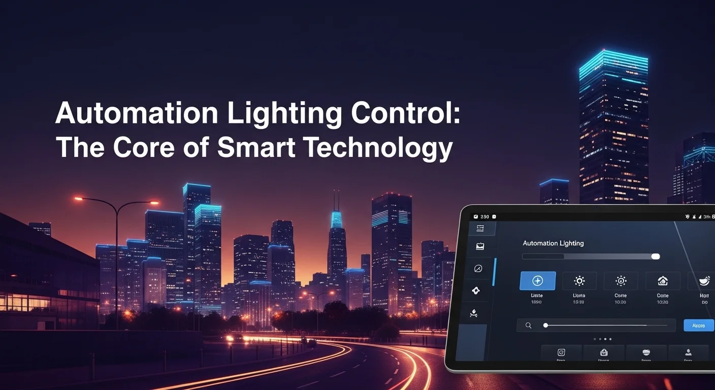 Modern technology landscape with business elements and tech solutions for Automation Lighting Control