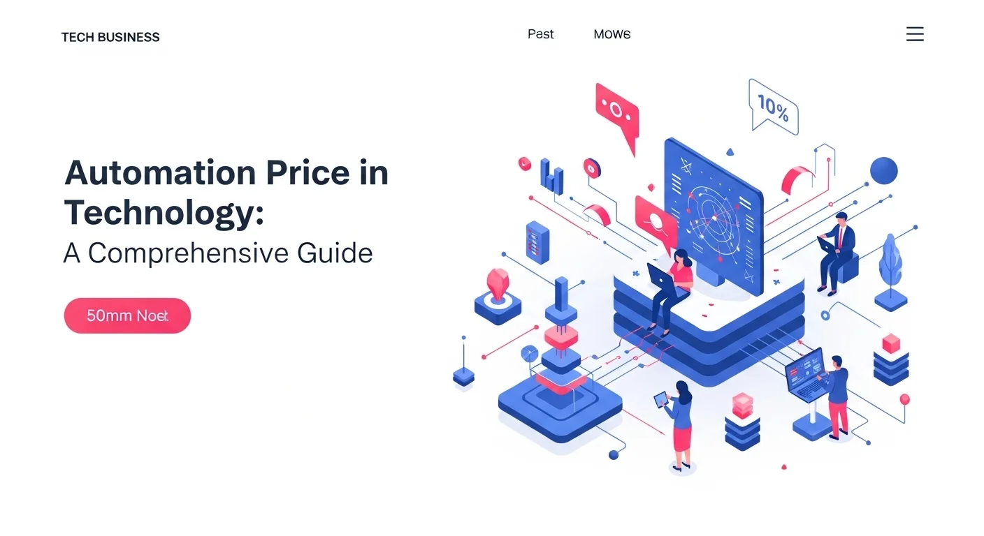 Modern technology landscape with business elements and tech solutions for Automation Price