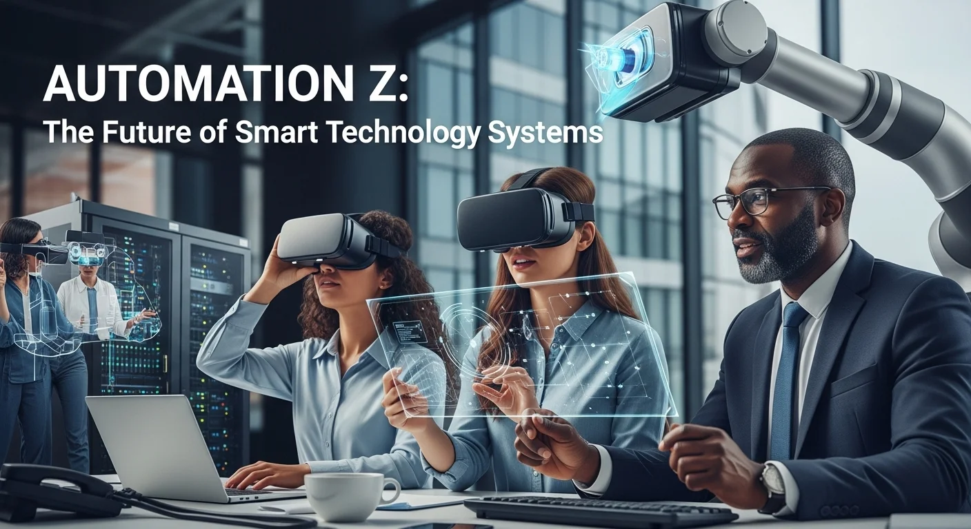 Business technology with innovation and digital resources to discover Automation Z