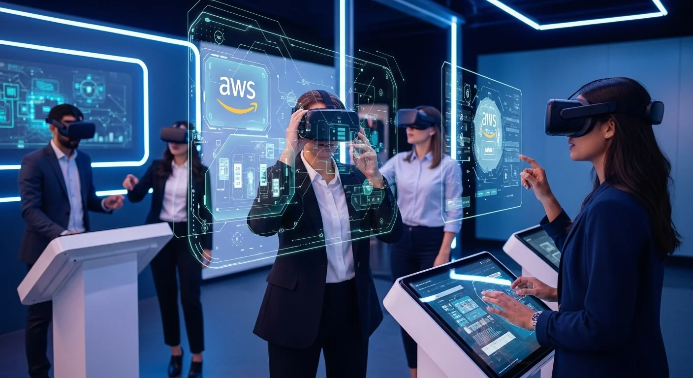 Business technology with innovation and digital resources to discover Aws