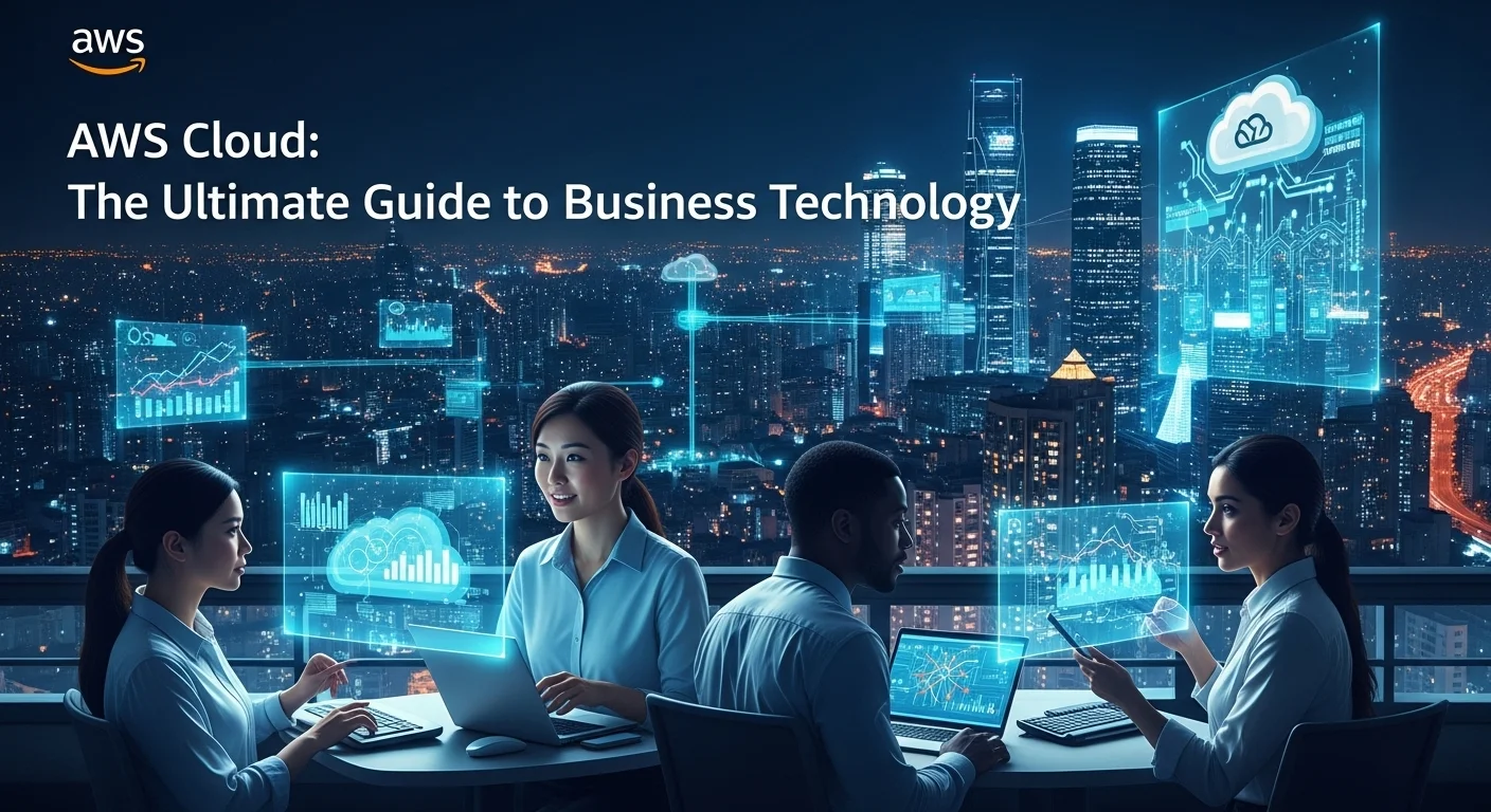 Business technology with innovation and digital resources to discover Aws Cloud