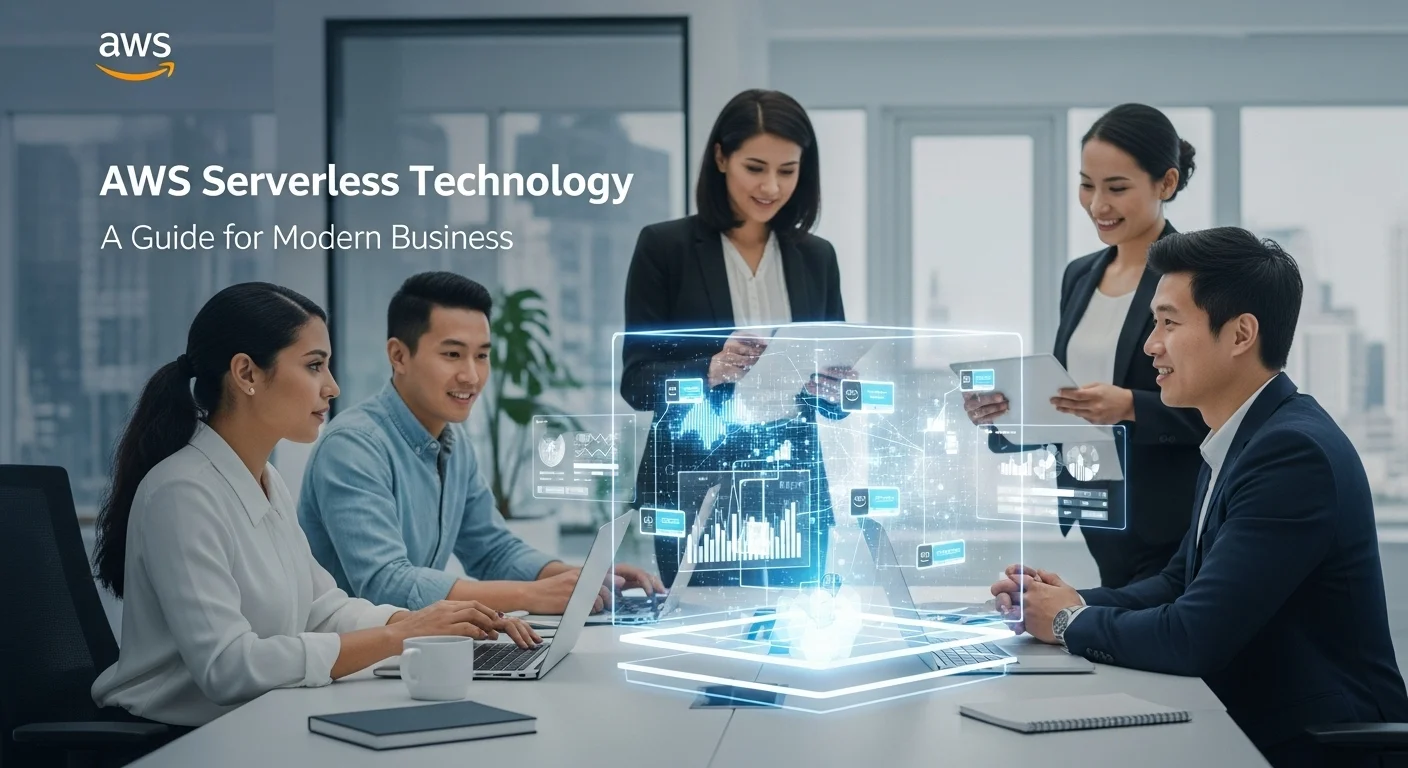 Business technology with innovation and digital resources to discover Aws Serverless