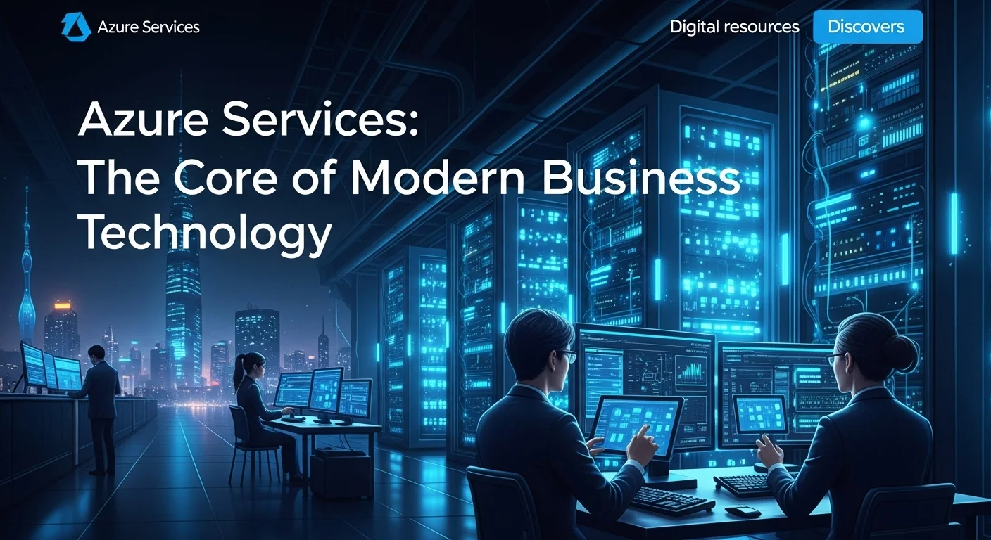 Business technology with innovation and digital resources to discover Azure Services