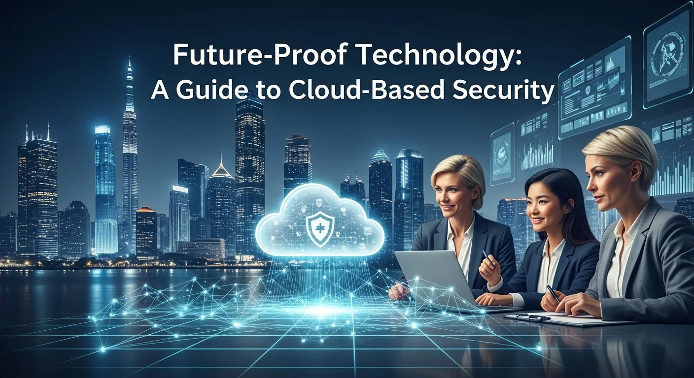 Modern technology landscape with business elements and tech solutions for Based Security