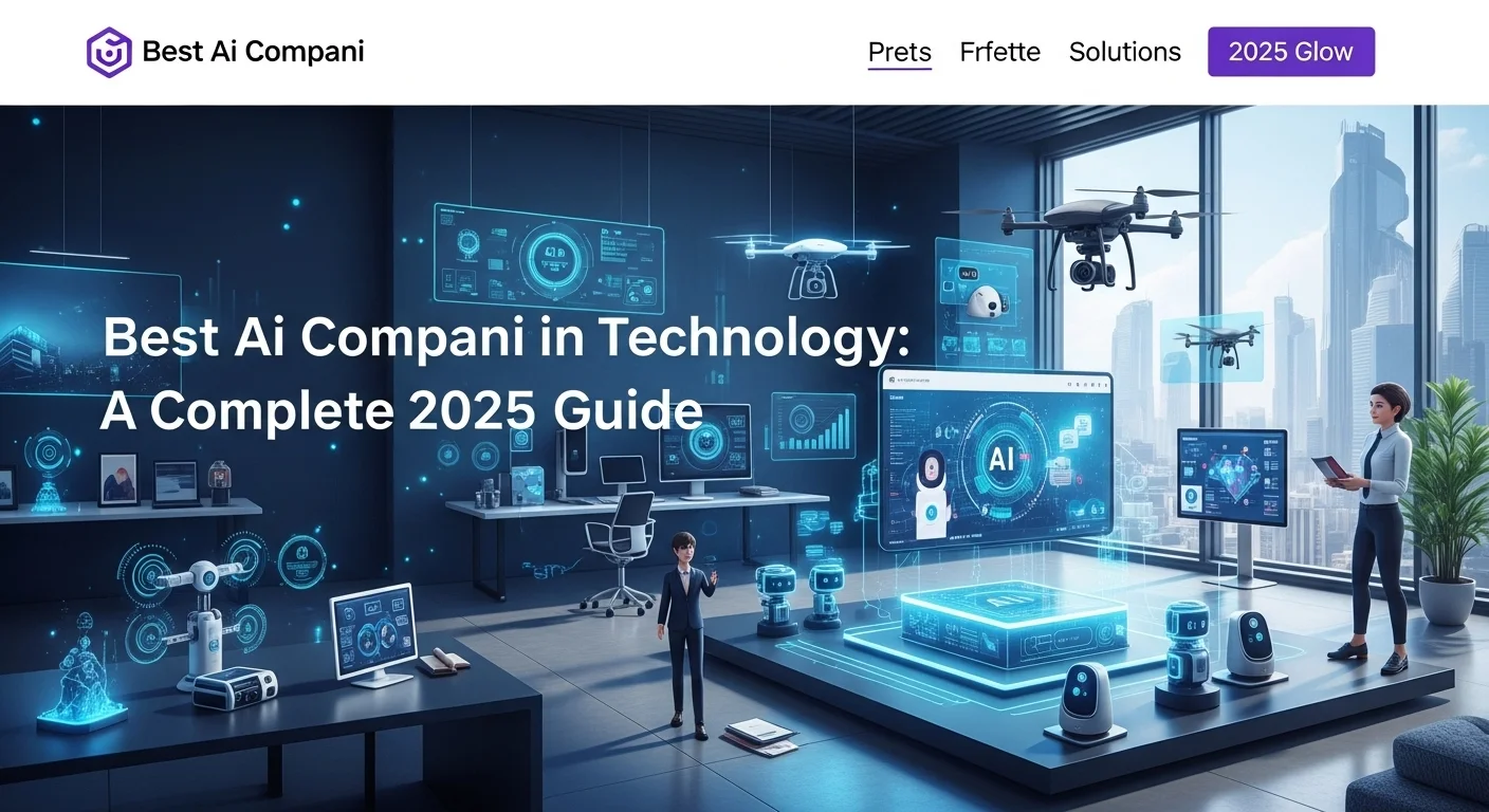 Modern technology landscape with business elements and tech solutions for Best Ai Compani