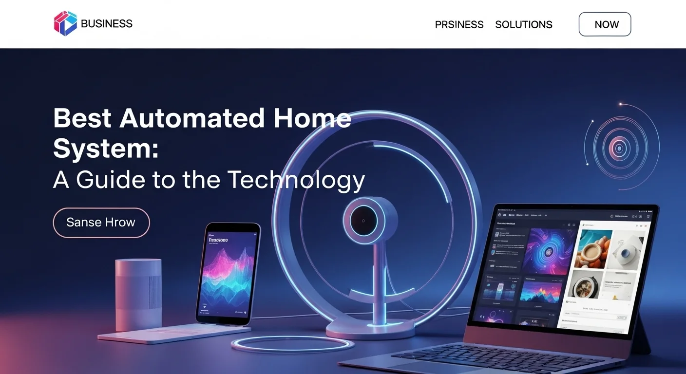 Modern technology landscape with business elements and tech solutions for Best Automated Home System