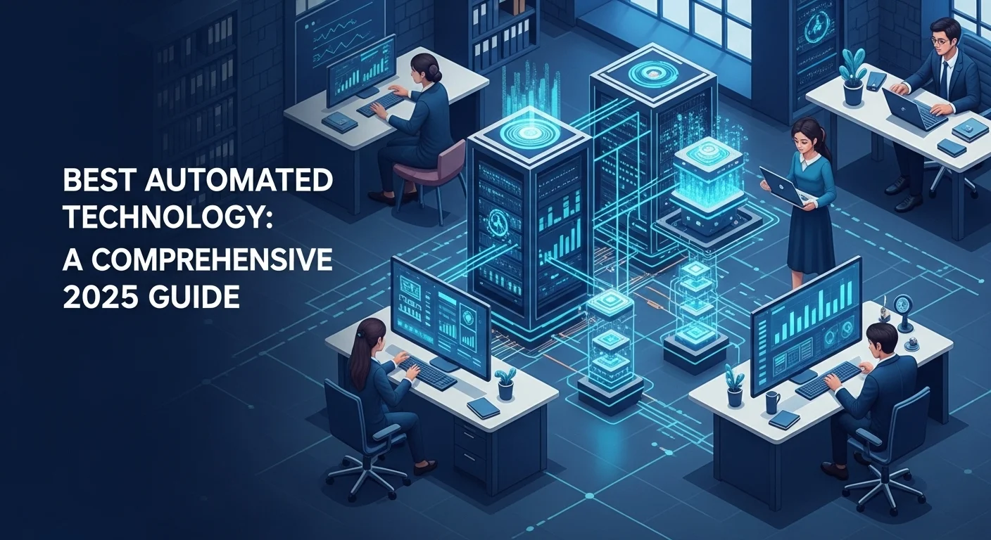 Modern technology landscape with business elements and tech solutions for Best Automated
