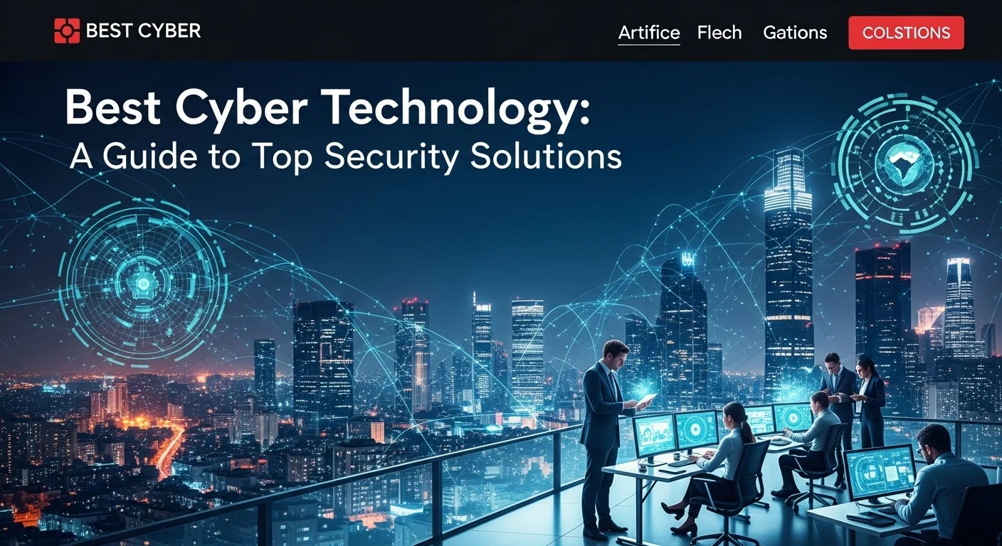 Modern technology landscape with business elements and tech solutions for Best Cyber