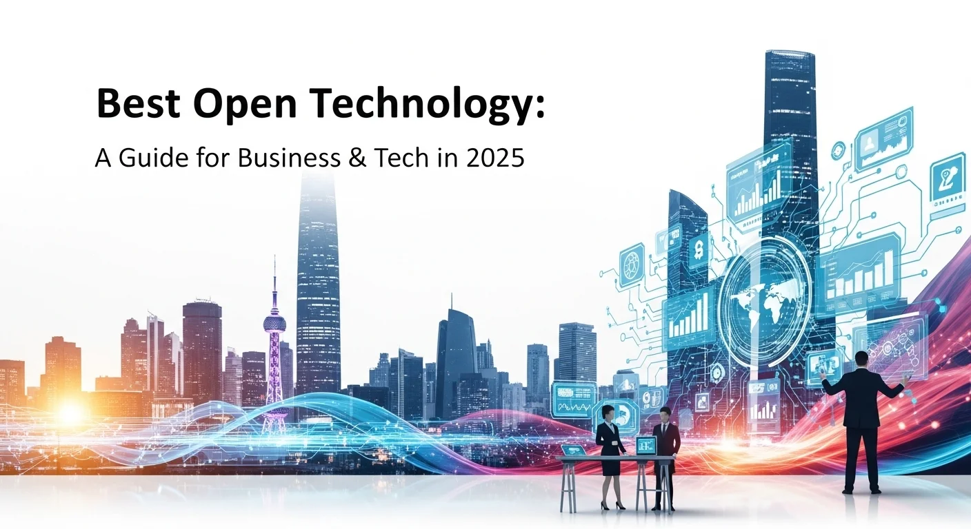 Modern technology landscape with business elements and tech solutions for Best Open