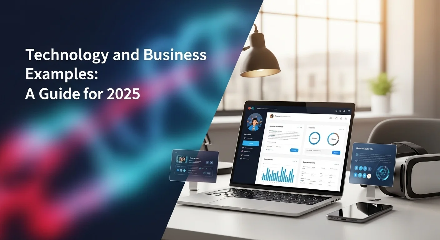 Business technology with innovation and digital resources to discover Business Examples