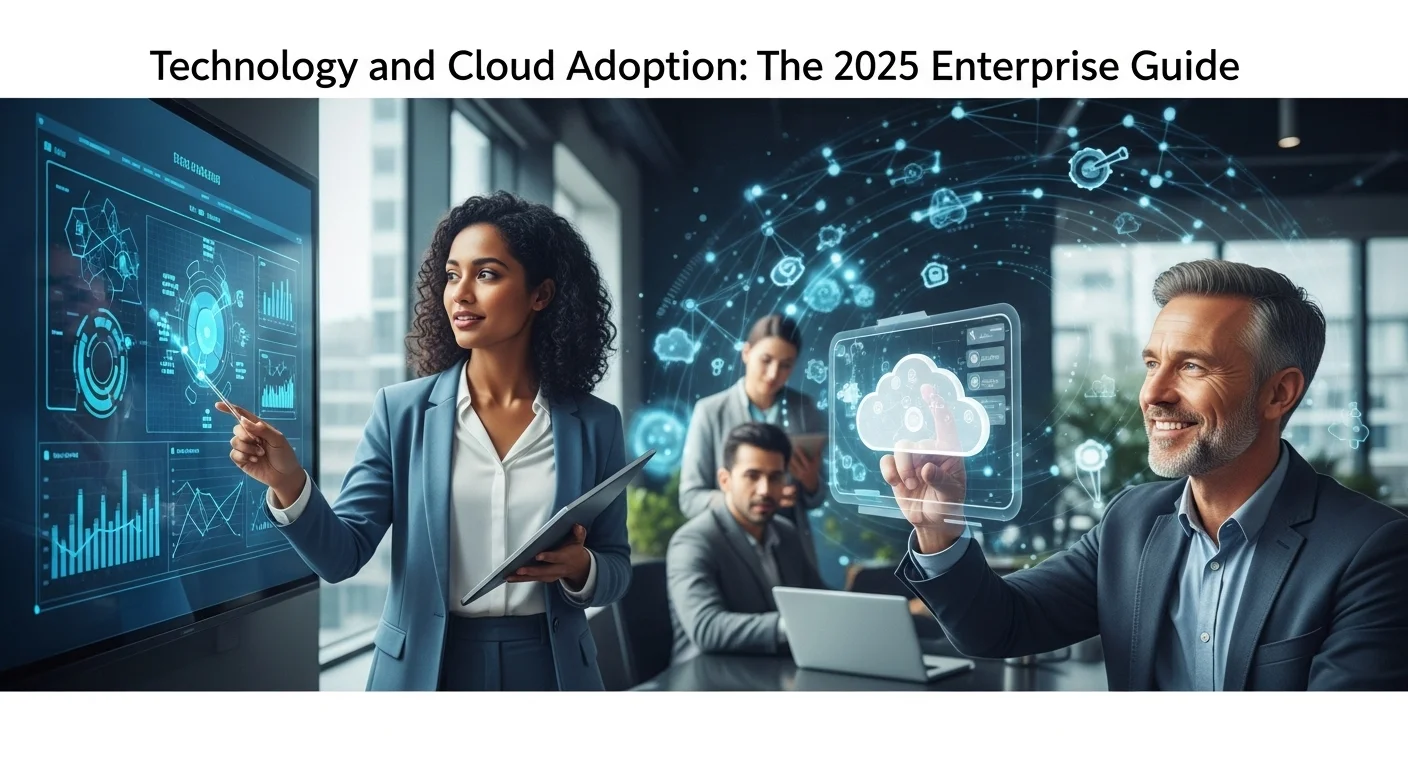 Business technology with innovation and digital resources to discover Cloud Adoption