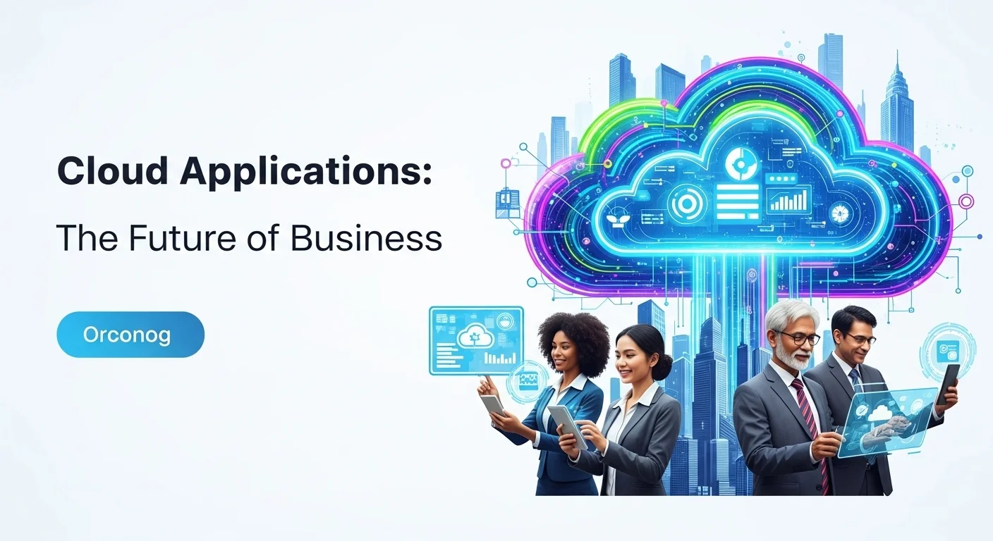 Modern technology landscape with business elements and tech solutions for Cloud Applications