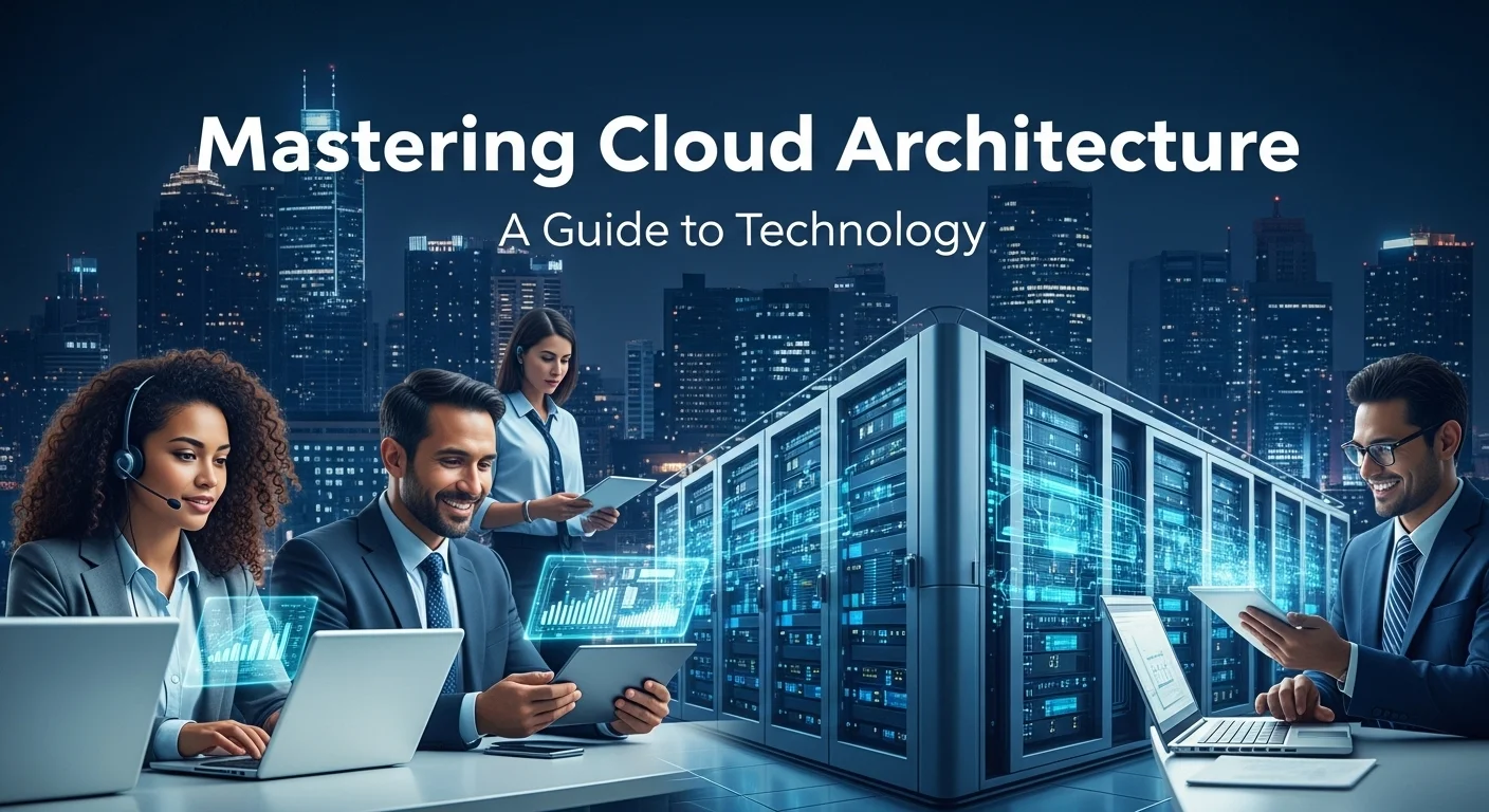 Business technology with innovation and digital resources to discover Cloud Architecture