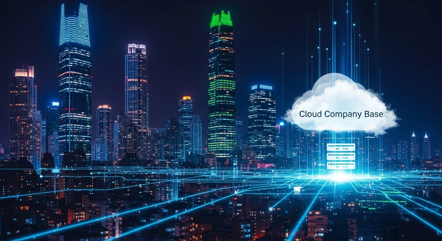 Business technology with innovation and digital resources to discover Cloud Company Base