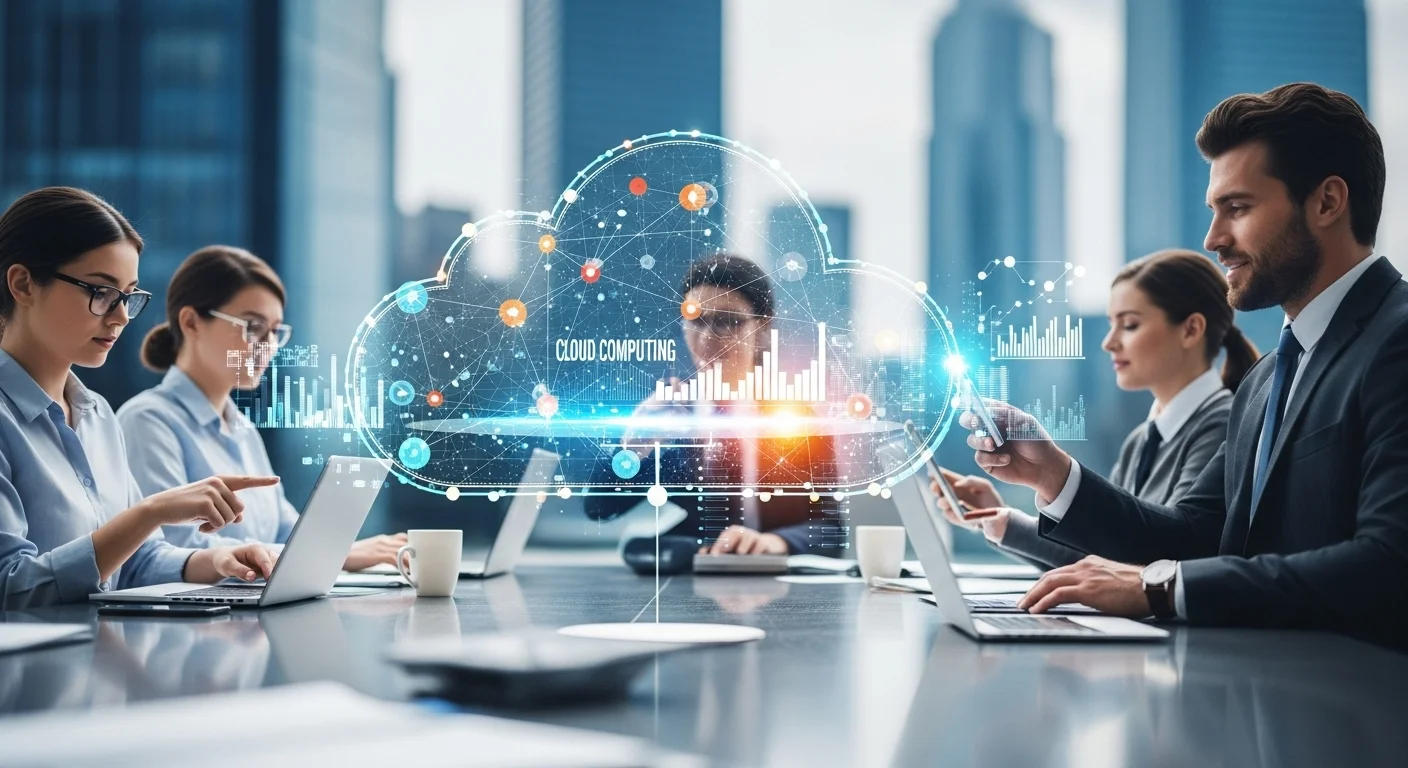 Business technology with innovation and digital resources to discover Cloud Computing