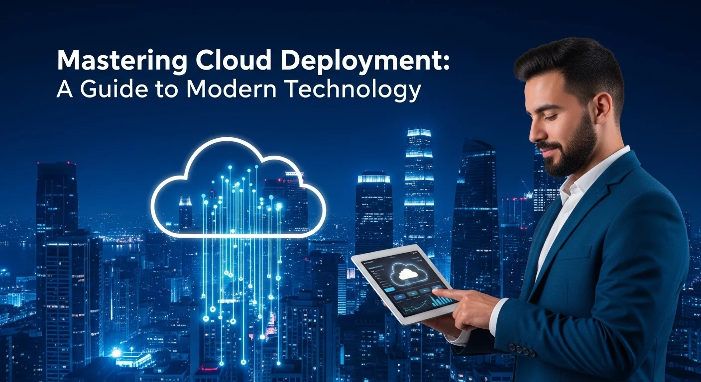 Business technology with innovation and digital resources to discover Cloud Deployment