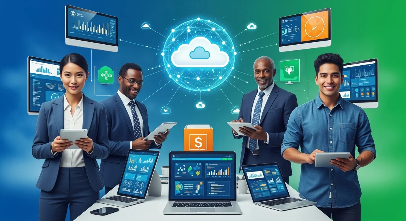 Business technology with innovation and digital resources to discover Cloud Desktop