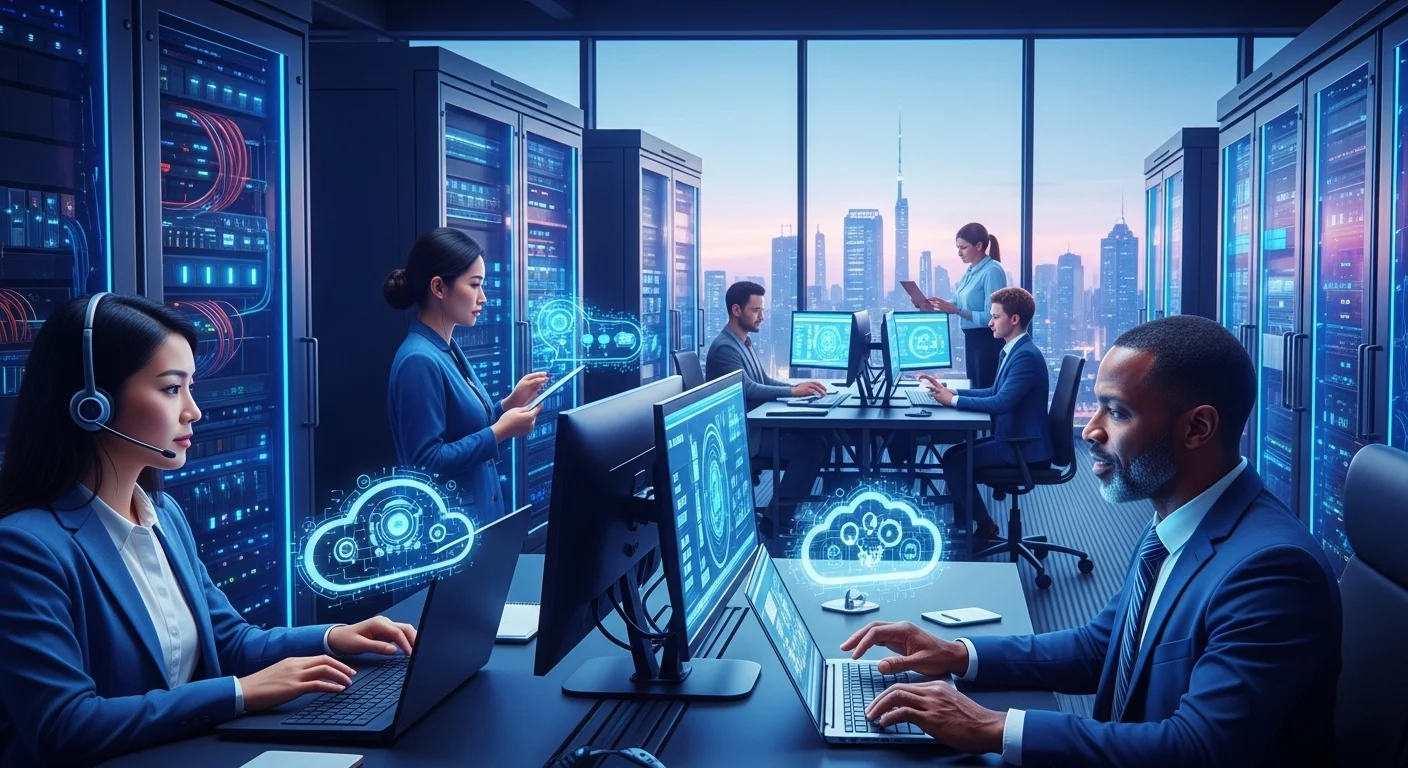 Business technology with innovation and digital resources to discover Cloud Environment