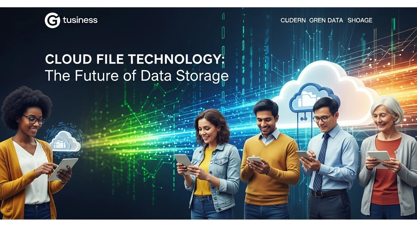 Business technology with innovation and digital resources to discover Cloud File
